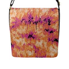 Yellow And Pink Abstract Flap Closure Messenger Bag (l) by Dazzleway