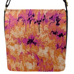 Yellow And Pink Abstract Flap Closure Messenger Bag (s) by Dazzleway