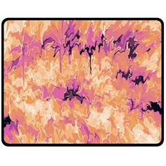 Yellow And Pink Abstract Double Sided Fleece Blanket (medium)  by Dazzleway