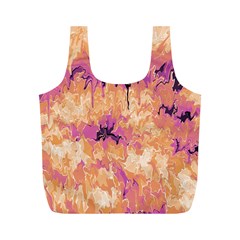 Yellow And Pink Abstract Full Print Recycle Bag (m) by Dazzleway