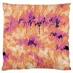 Yellow And Pink Abstract Large Flano Cushion Case (two Sides) by Dazzleway