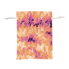 Yellow And Pink Abstract Lightweight Drawstring Pouch (m)