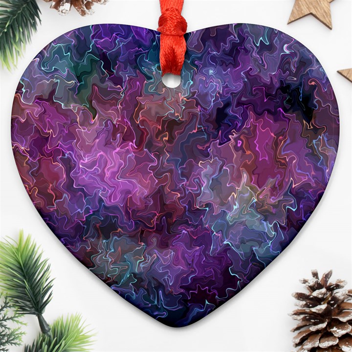 Multicolored abstract Heart Ornament (Two Sides)