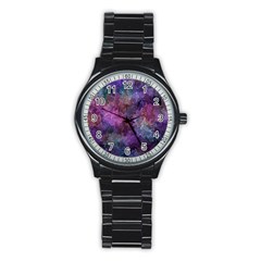 Multicolored Abstract Stainless Steel Round Watch by Dazzleway