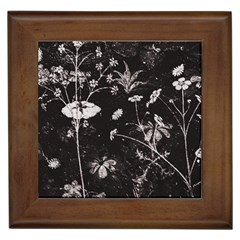 Dark Floral Artwork Framed Tile