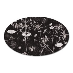 Dark Floral Artwork Oval Magnet by dflcprintsclothing