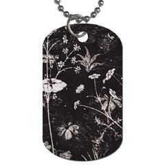 Dark Floral Artwork Dog Tag (one Side) by dflcprintsclothing