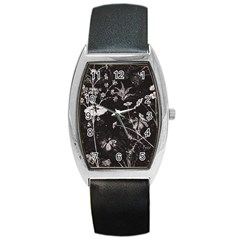 Dark Floral Artwork Barrel Style Metal Watch by dflcprintsclothing