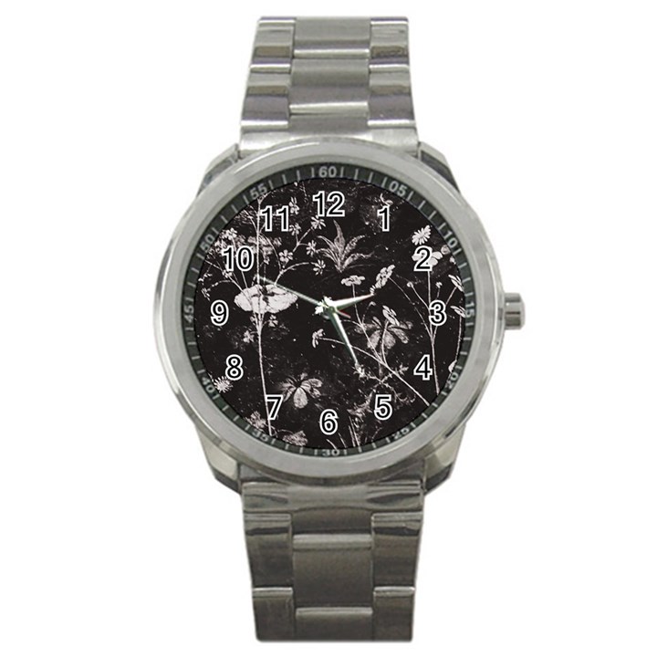 Dark Floral Artwork Sport Metal Watch