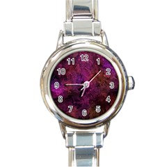 Red Melty Abstract Round Italian Charm Watch by Dazzleway