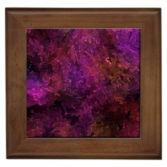 Red Melty Abstract Framed Tile by Dazzleway