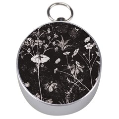 Dark Floral Artwork Silver Compasses by dflcprintsclothing