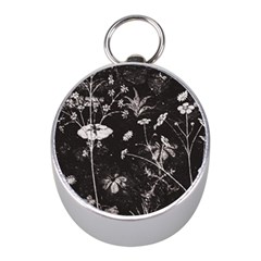 Dark Floral Artwork Mini Silver Compasses by dflcprintsclothing