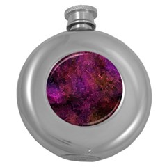 Red Melty Abstract Round Hip Flask (5 Oz) by Dazzleway