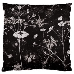 Dark Floral Artwork Standard Flano Cushion Case (two Sides)