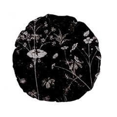 Dark Floral Artwork Standard 15  Premium Flano Round Cushions