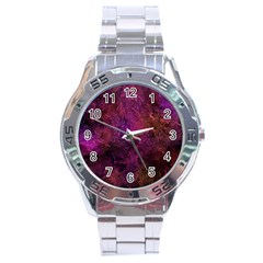 Red Melty Abstract Stainless Steel Analogue Watch by Dazzleway