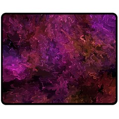 Red Melty Abstract Double Sided Fleece Blanket (medium)  by Dazzleway