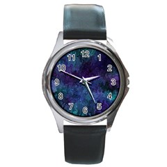 Glassy Melty Abstract Round Metal Watch by Dazzleway