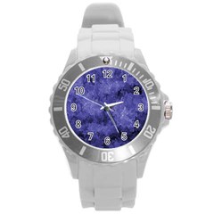 Lilac Abstract Round Plastic Sport Watch (l) by Dazzleway