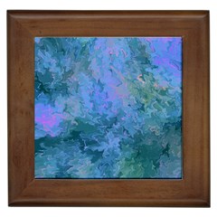 Lilac And Green Abstract Framed Tile by Dazzleway