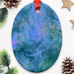 Lilac And Green Abstract Ornament (oval) by Dazzleway