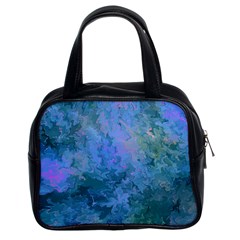 Lilac And Green Abstract Classic Handbag (two Sides) by Dazzleway