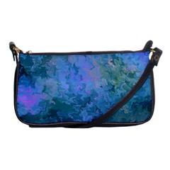 Lilac And Green Abstract Shoulder Clutch Bag by Dazzleway