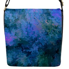 Lilac And Green Abstract Flap Closure Messenger Bag (s) by Dazzleway