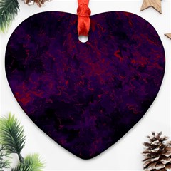 Red And Purple Abstract Heart Ornament (two Sides)