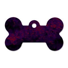 Red And Purple Abstract Dog Tag Bone (one Side)