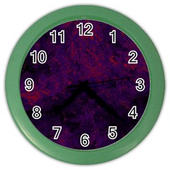 Red And Purple Abstract Color Wall Clock by Dazzleway