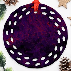 Red And Purple Abstract Ornament (round Filigree)