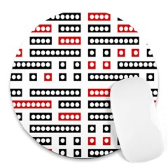 Geometric Sequence Print Pattern Design Round Mousepads by dflcprintsclothing