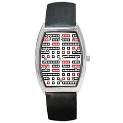 Geometric Sequence Print Pattern Design Barrel Style Metal Watch by dflcprintsclothing