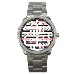 Geometric Sequence Print Pattern Design Sport Metal Watch