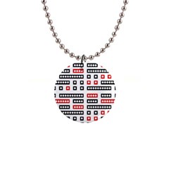 Geometric Sequence Print Pattern Design 1  Button Necklace by dflcprintsclothing