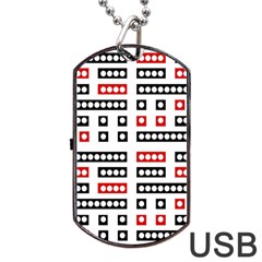 Geometric Sequence Print Pattern Design Dog Tag Usb Flash (one Side) by dflcprintsclothing