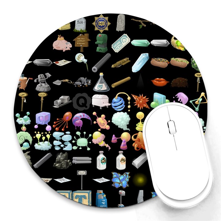 Glitch Glitchen Misc Two Round Mousepads