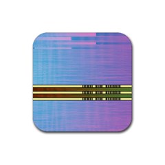 Glitched Vaporwave Hack The Planet Rubber Coaster (square)  by WetdryvacsLair