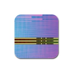 Glitched Vaporwave Hack The Planet Rubber Square Coaster (4 Pack)  by WetdryvacsLair