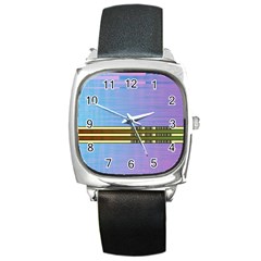 Glitched Vaporwave Hack The Planet Square Metal Watch by WetdryvacsLair