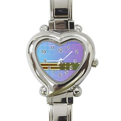 Glitched Vaporwave Hack The Planet Heart Italian Charm Watch