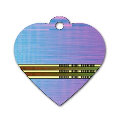 Glitched Vaporwave Hack The Planet Dog Tag Heart (two Sides) by WetdryvacsLair