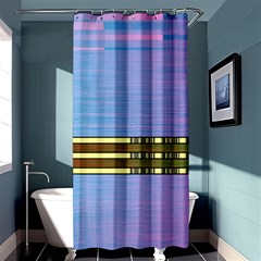 Glitched Vaporwave Hack The Planet Shower Curtain 36  X 72  (stall)  by WetdryvacsLair