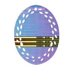 Glitched Vaporwave Hack The Planet Oval Filigree Ornament (two Sides) by WetdryvacsLair