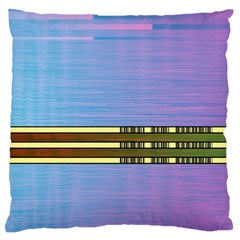 Glitched Vaporwave Hack The Planet Large Cushion Case (one Side) by WetdryvacsLair