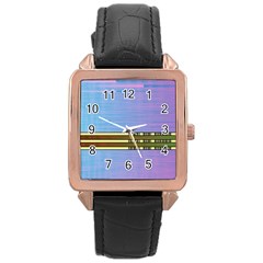 Glitched Vaporwave Hack The Planet Rose Gold Leather Watch  by WetdryvacsLair