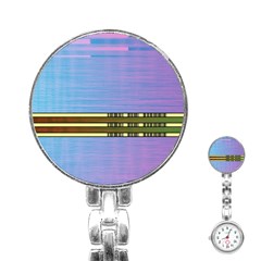 Glitched Vaporwave Hack The Planet Stainless Steel Nurses Watch by WetdryvacsLair