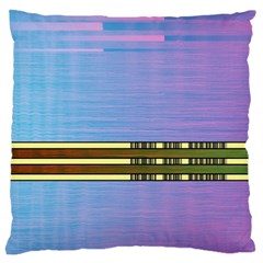 Glitched Vaporwave Hack The Planet Large Flano Cushion Case (one Side) by WetdryvacsLair